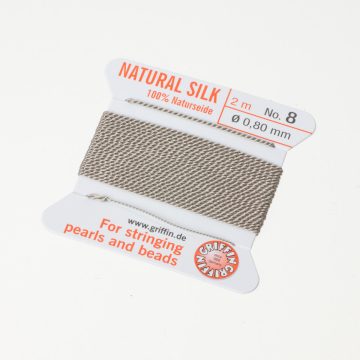 Nici jedwabne z igłą grey 0,8mm