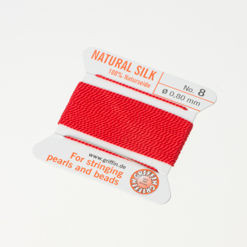 Nici jedwabne z igłą red 0,8mm