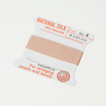 Nici jedwabne z igłą light pink 0,6mm