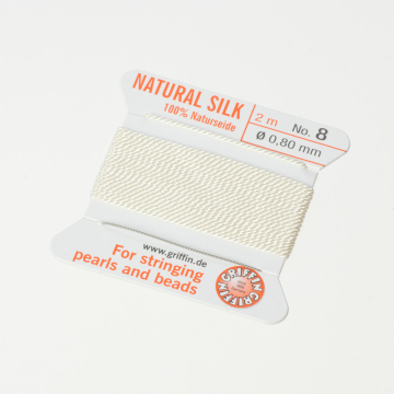 Nici jedwabne z igłą white 0,8mm
