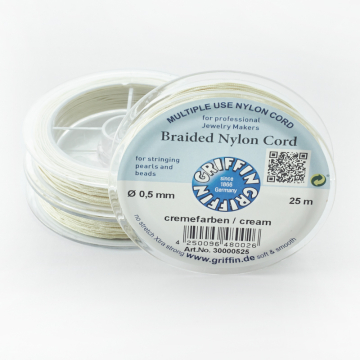 Griffin nylonowy sznurek do makramy cream 0,5mm