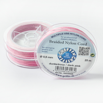 Griffin nylonowy sznurek do makramy dark pink 0,5mm