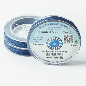 Griffin nylonowy sznurek do makramy dark blue 0,5mm