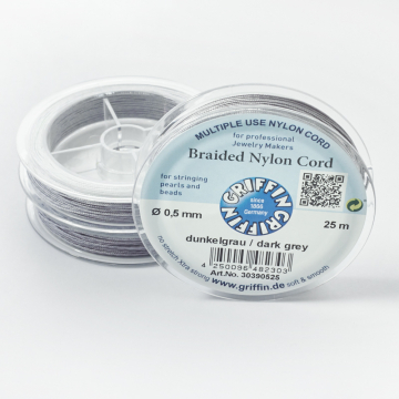 Griffin nylonowy sznurek do makramy dark grey 0,5mm