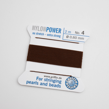 Nici Nylon Power z igłą brown 0,6mm