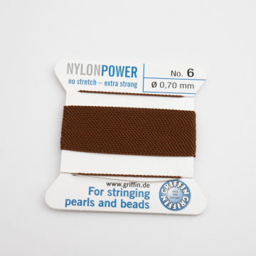 Nici Nylon Power z igłą brown 0,7mm