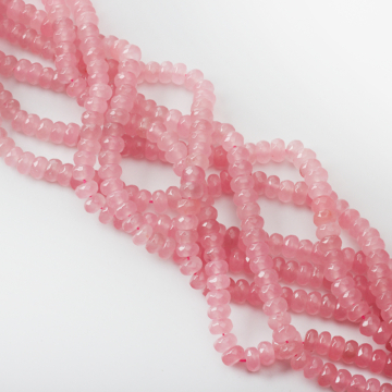 Kryształ górski różowy oponka fasetowana 5x8mm