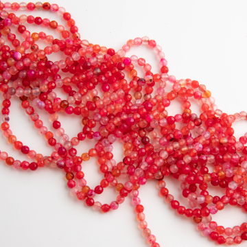 Agat fuksjowy mix kulka fasetowana 3mm