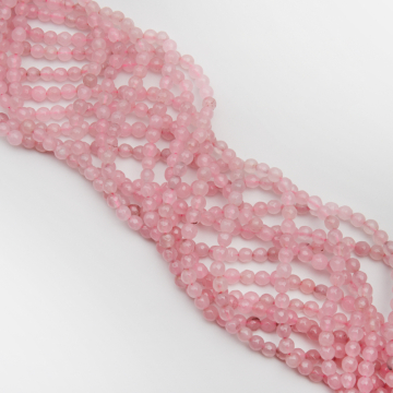 Jadeit kulka fasetowana różowy 6mm
