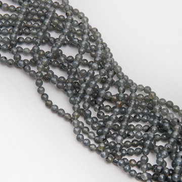 Jadeit kulka fasetowana szary 6mm