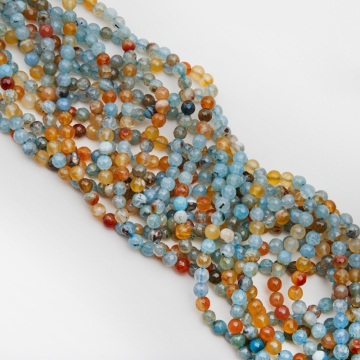 Jadeit kulka fasetowana mix niebieski 6mm