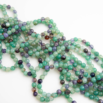 Jadeit kulka fasetowana fioletowozielony 6mm