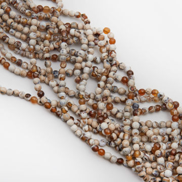 Agat kulka fasetowana kremowy 6mm Agat kulka fasetowana kremowy 6mm