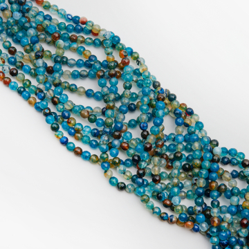 Agat kulka fasetowana niebieski 6mm