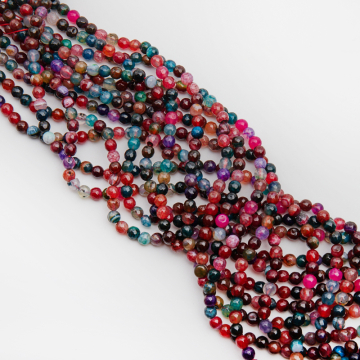 Agat kulka fasetowana multikolor 6mm