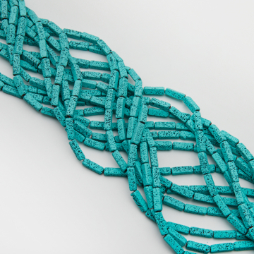 Lawa wulkaniczna lakierowana słupek turkusowy 4x14mm