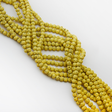 Lawa wulkaniczna lakierowana kulka żółty 6mm