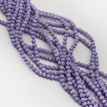 Lawa wulkaniczna lakierowana kulka fioletowy 6mm