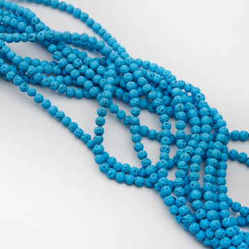 Lawa wulkaniczna lakierowana kulka niebieski 6mm