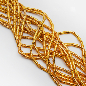 Lawa wulkaniczna lakierowana wałek złoty 4x13mm