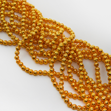 Lawa wulkaniczna lakierowana kulka złoty 6mm