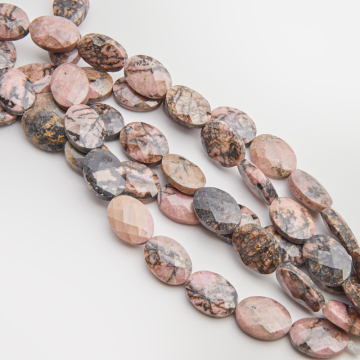 Rodonit owal fasetowany 18,5x13,5mm