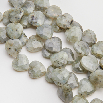 Labradoryt serce fasetowane 15x15,5mm