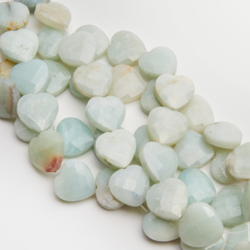 Amazonit serce fasetowane 15x15,5mm