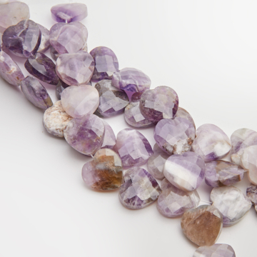 Ametyst serce fasetowane 15mm