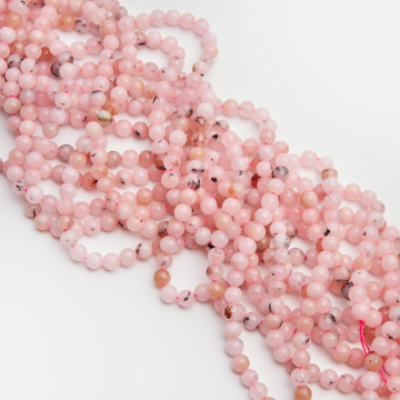 Opal różowy kulka gładka 6mm