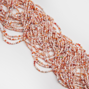 Agat ognisty kulka fasetowana 3mm