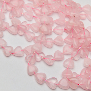 Kryształ górski różowy serce gładkie 14,5mm