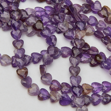Ametyst serce fasetowane 8mm
