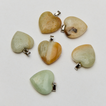 Amazonit zawieszka serce gładkie 28mm