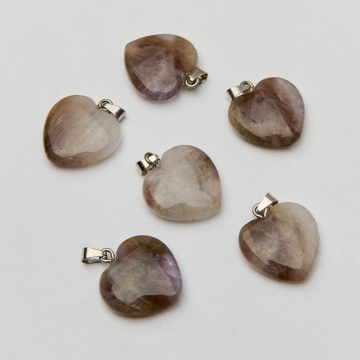 Ametyst zawieszka serce gładkie 28mm