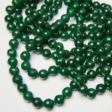 Jadeit kulka fasetowana butelkowa zieleń 11,5mm