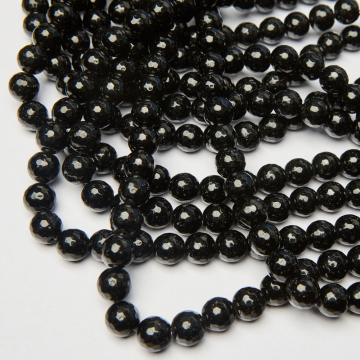 Jadeit kulka fasetowana czarna 12mm