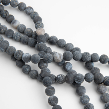 Agat kwasowany kulka szara 10mm