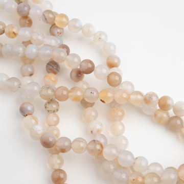 Agat szary kulka gładka 8mm