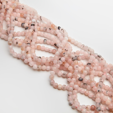 Opal różowy kostka fasetowana 6mm