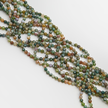 Agat indyjski kulka fasetowana 4mm