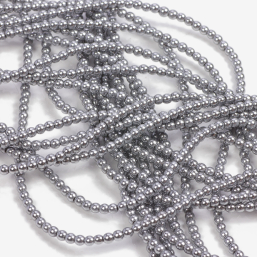 Hematyt platerowany kulka gładka silver 2mm