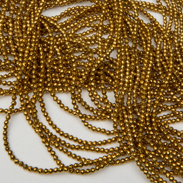 Hematyt platerowany kulka fasetowana gold 3mm