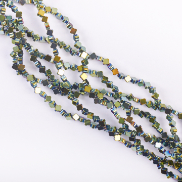 Hematyt platerowany koniczyna marokańska emerald 4mm