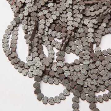 Hematyt serce z fakturą mat natural 8mm