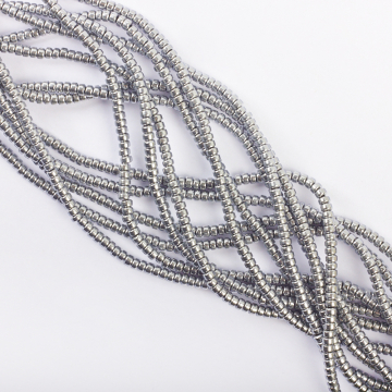 Hematyt platerowany oponka gładka silver 3x2mm