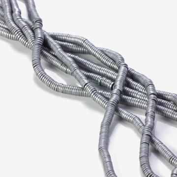 Hematyt platerowany krążek mat silver 4,5x1mm