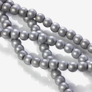 Hematyt platerowany kulka gładka mat silver 8mm