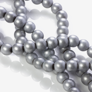 Hematyt platerowany kulka gładka mat silver 10mm