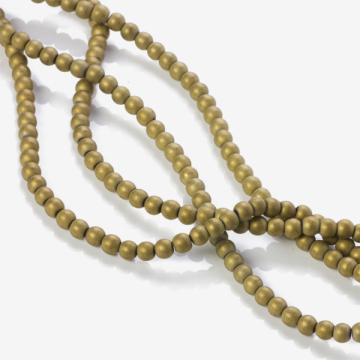 Hematyt platerowany kulka gładka mat gold 4mm
